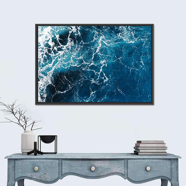 Blue Sea Water Abstract Canvas Wall Art