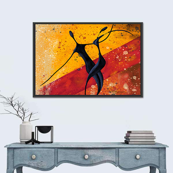 African Couple Dance Canvas Wall Art