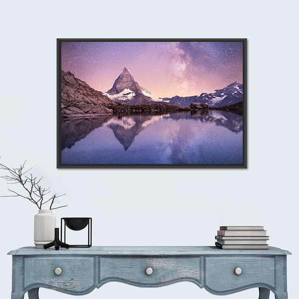 Milky Way Above Matterhorn Canvas Wall Art