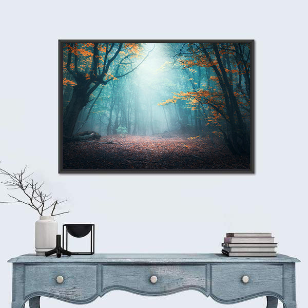 Mystical Forest in Autumn Canvas Wall Art
