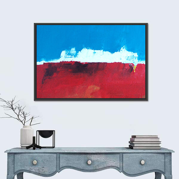 Island With Sky And Ocean Canvas Wall Art