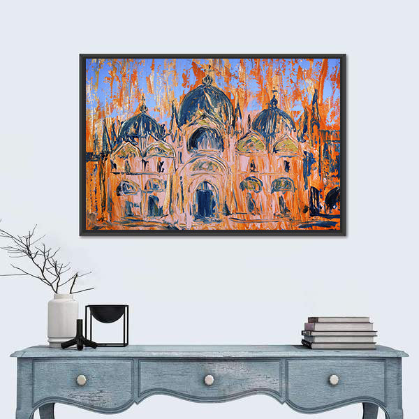 San Marco Square Church, Venice Painterly Study Canvas Wall Art