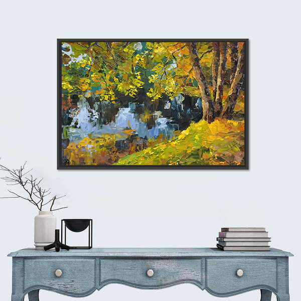 Autumn Day On The Lake Canvas Wall Art