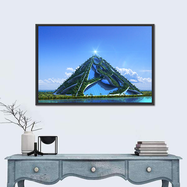 3D  Glass Pyramid Canvas Wall Art