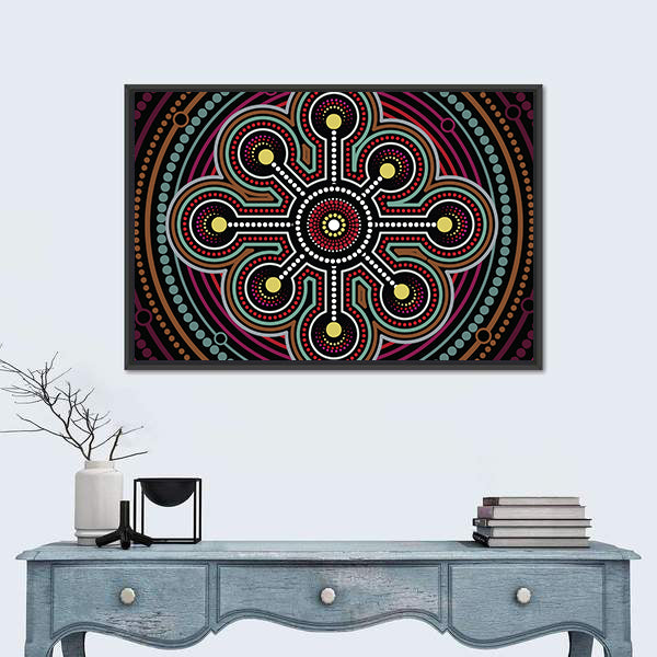 Aboriginal Dot Mandala Design Canvas Wall Art
