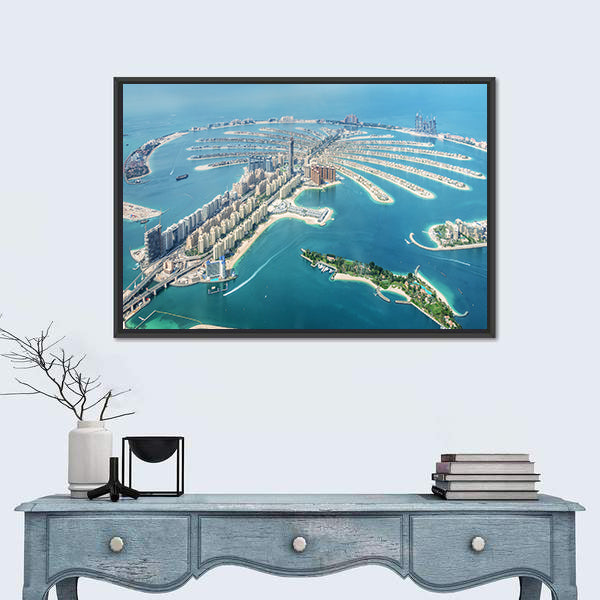 Aerial View of Palm Jumeirah, Dubai Canvas Wall Art