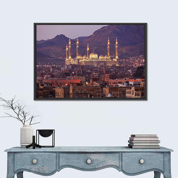 Al Saleh Mosque In Sanaa Yemen Canvas Wall Art