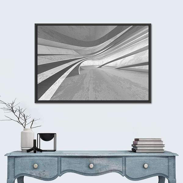 3D Empty Dark Room Canvas Wall Art