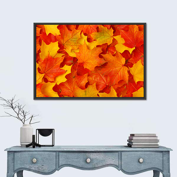 Fall Maple Leaves Canvas Wall Art