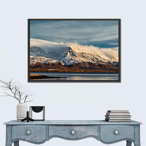 Sunrise From Reykjavik In Iceland Canvas Wall Art