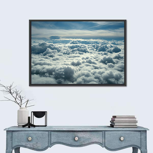 Clouds In Morning From Airplane Canvas Wall Art