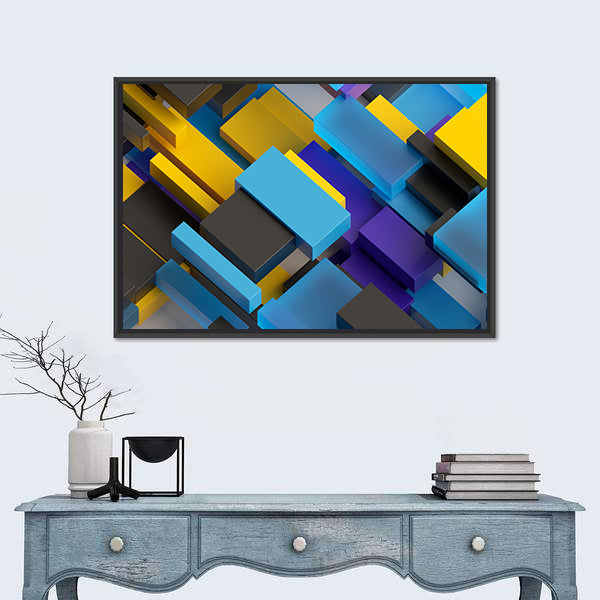 Layered Brick Pattern Canvas Wall Art