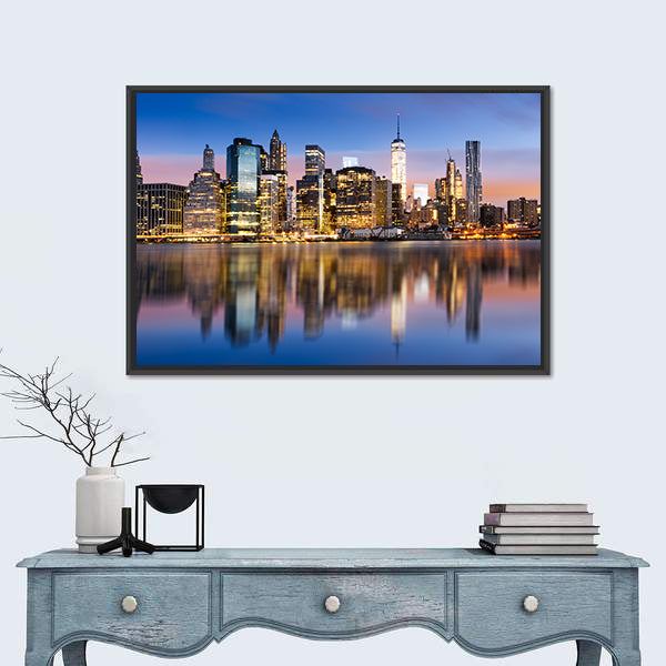 Sunrise Over Manhattan Canvas Wall Art