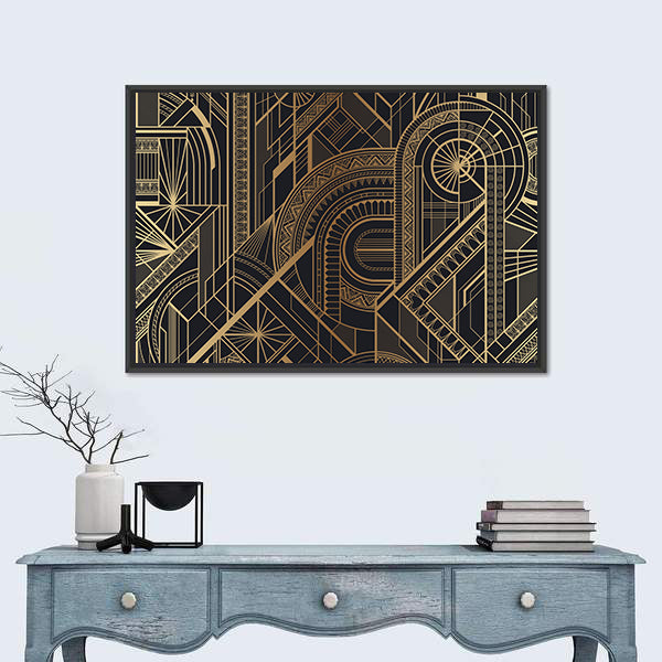 Circles and Ornaments Pattern Canvas Wall Art