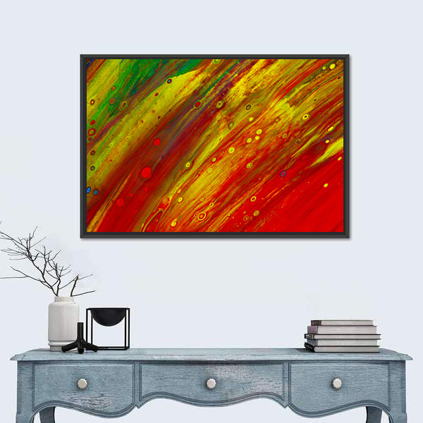 Red and Yellow Fluid Abstract Canvas Wall Art
