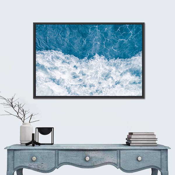 Pale Blue Sea Wave Canvas Wall Art