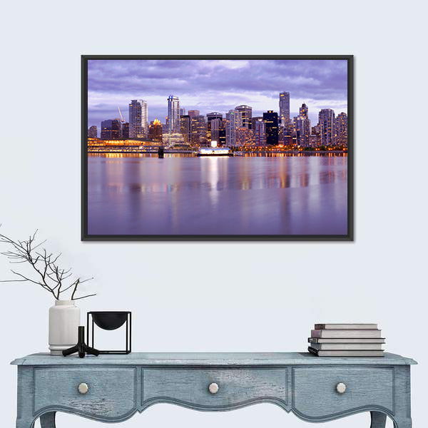 Vancouver Skyline In Canada Canvas Wall Art