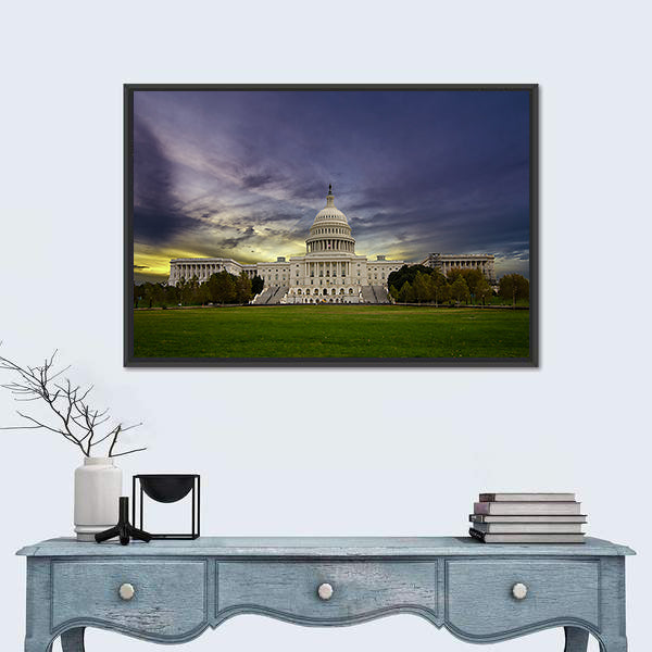 United States Capitol at Sunset Washington Dc Canvas Wall Art