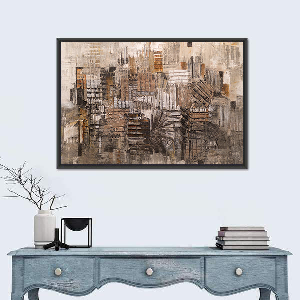 Old House Bricks Pattern Canvas Wall Art