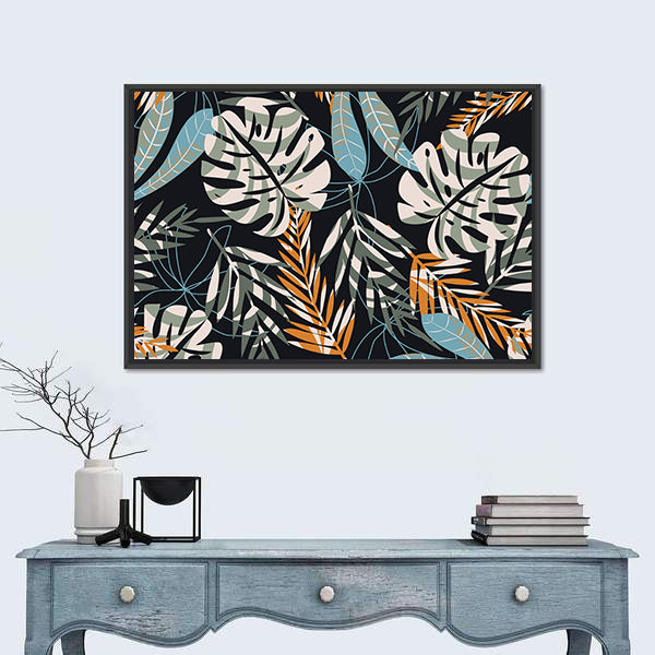 Tropical Jungle Pattern Canvas Wall Art