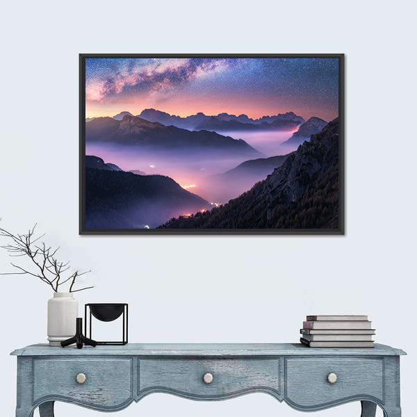 Milky Way Over Passo Giau, Dolomites Canvas Wall Art