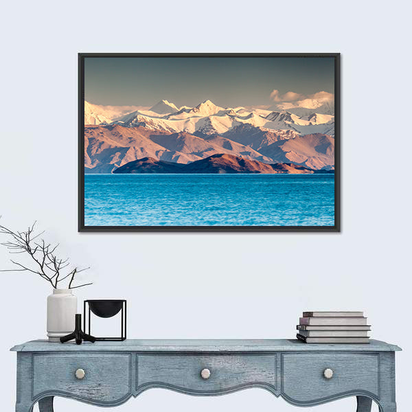 Scenic Karakul Lake In Pamir In Tajikistan Canvas Wall Art