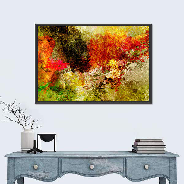 Acrylic Abstract with Central Dark Mass Canvas Wall Art