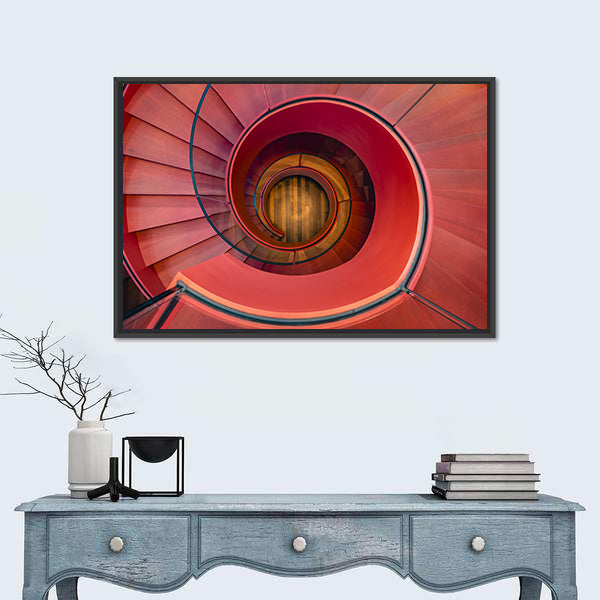 Spiral Staircase Architecture Canvas Wall Art