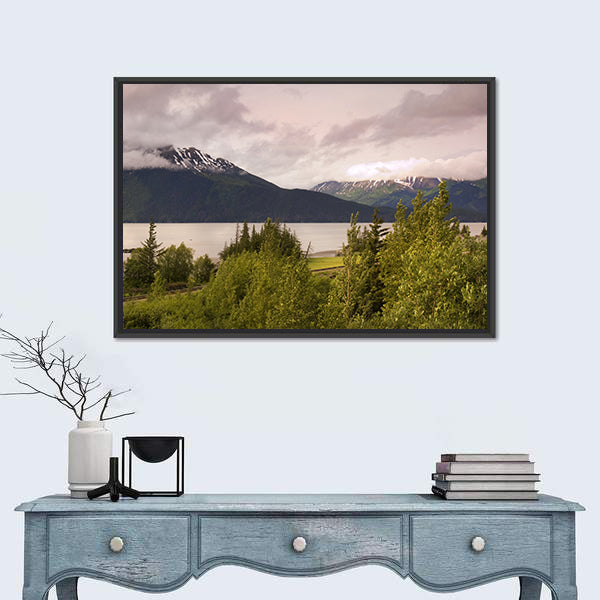 Mountain Lake In Alaska Canvas Wall Art