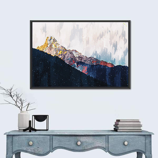Colorful Abstract Mountain Range Canvas Wall Art
