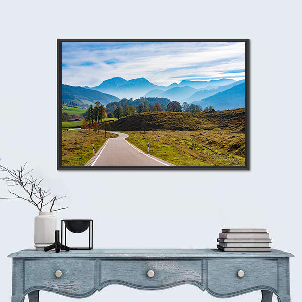 Winding Road in the Bavarian Alps Canvas Wall Art