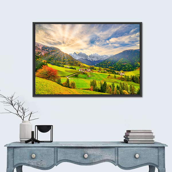 Santa Maddalena at Sunrise Canvas Wall Art