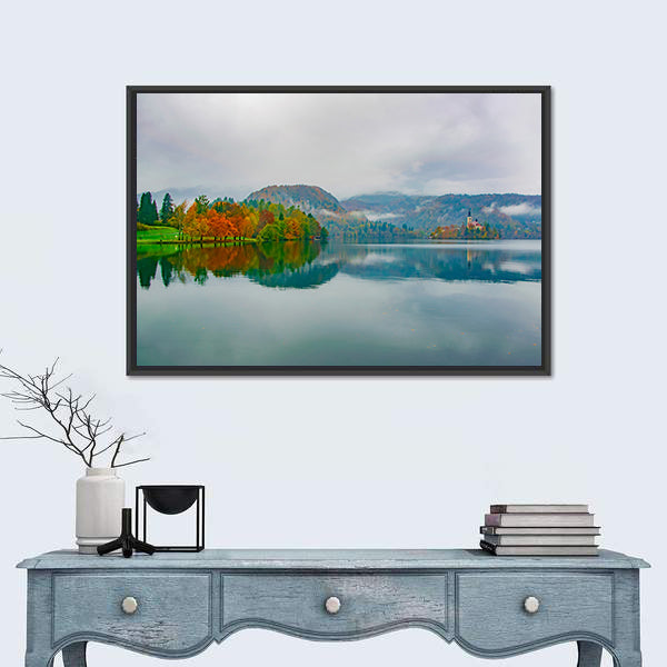 Autumn at Bled Lake, Slovenia Canvas Wall Art