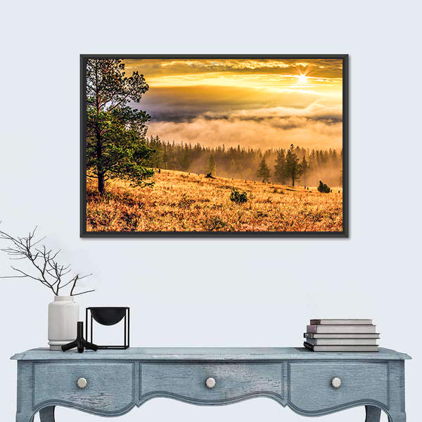 Ural Taiga Hills At Dawn In Bashkortostan Canvas Wall Art