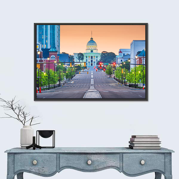 Montgomery State Capitol at Dawn Canvas Wall Art