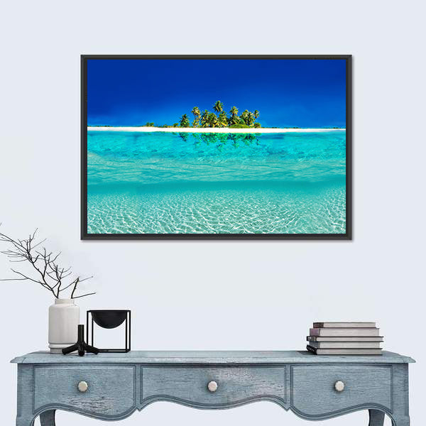 Tropical Island Reflection on the Sea Canvas Wall Art