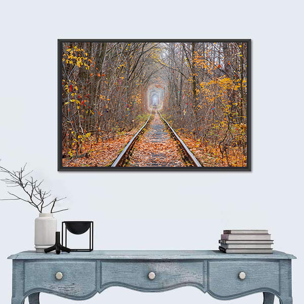 Tunnel of Love in Late Autumn Canvas Wall Art