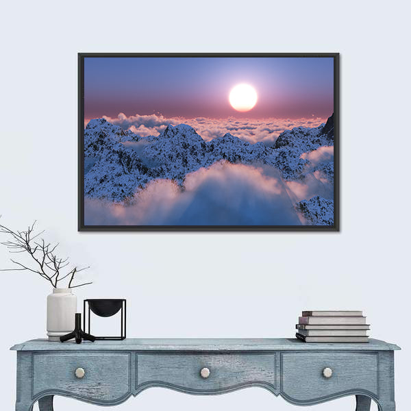 Scenic Mountain Sunset Canvas Wall Art