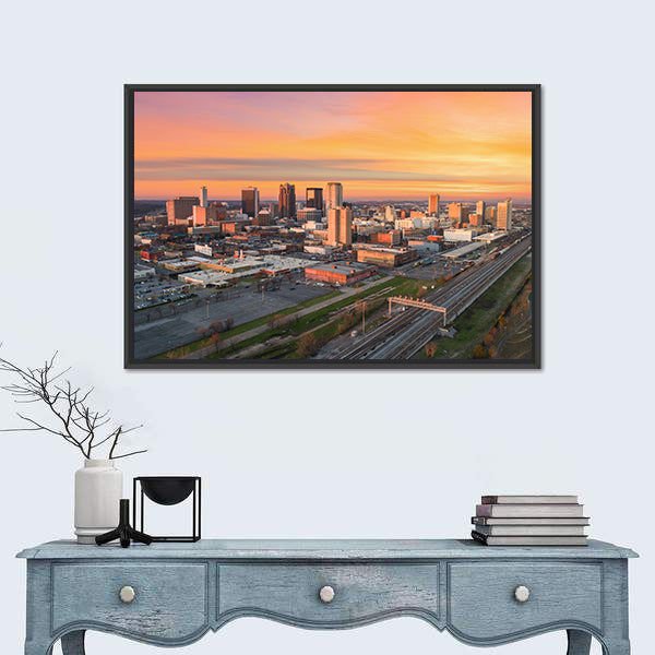 Birmingham Downtown Skyline at Sunset Canvas Wall Art