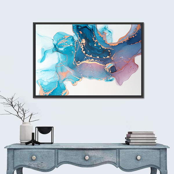 Waterfall Of Fluid Inks Canvas Wall Art