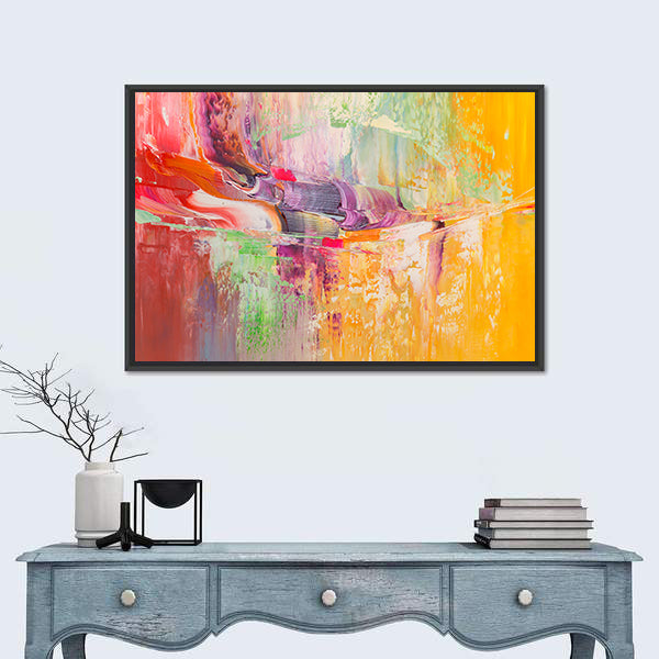 Colorful Strokes Abstract Canvas Wall Art
