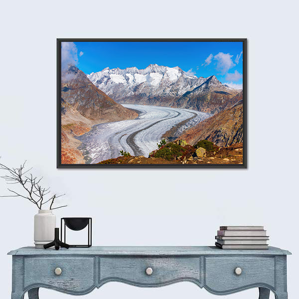 Great Aletsch Glacier, Swiss Alps Canvas Wall Art