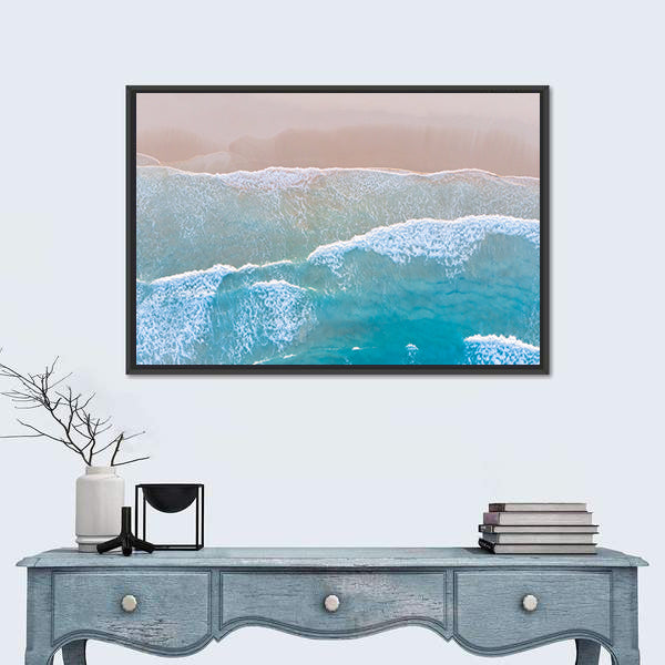 Ocean Beach From Top Canvas Wall Art