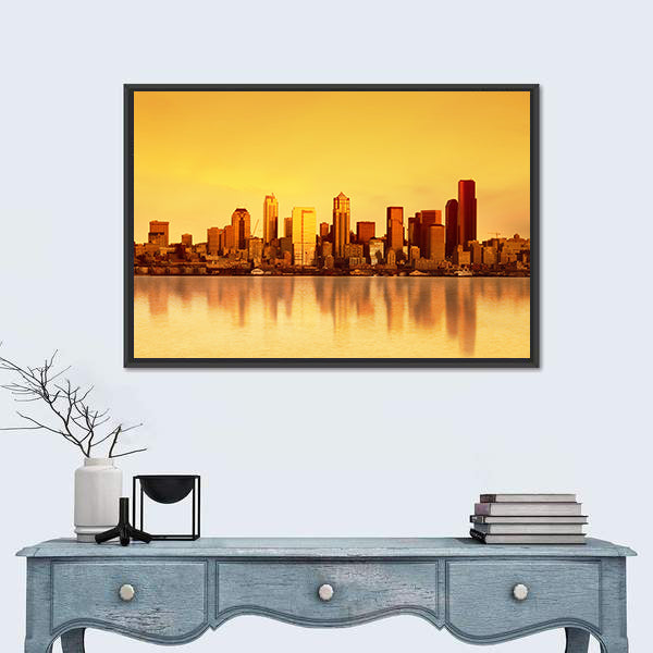 Seattle Skyline at Sunset Canvas Wall Art