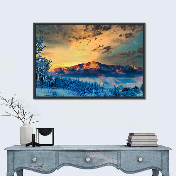 Pikes Peak at Dawn Canvas Wall Art