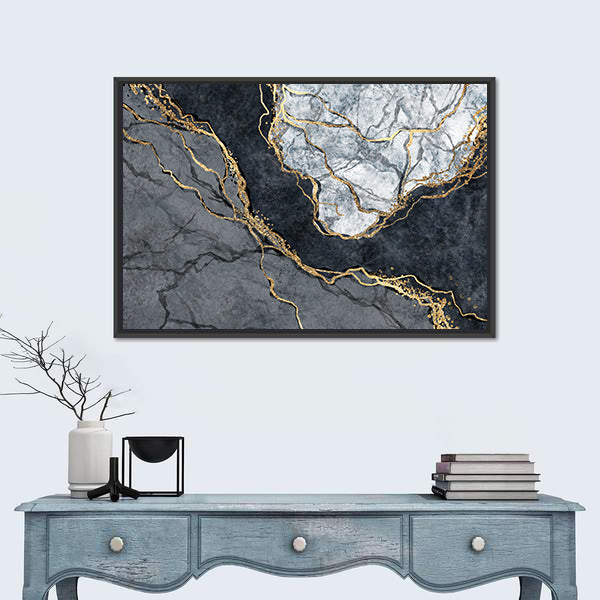 Digital Marbling Illustration Canvas Wall Art