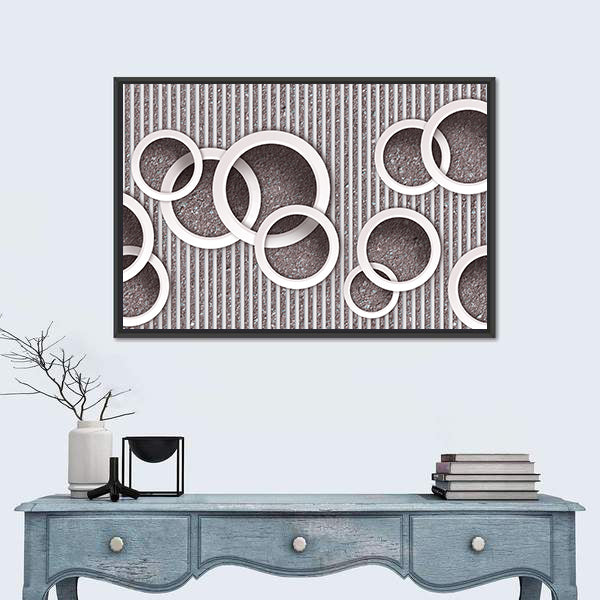 3D Circles Illustration Canvas Wall Art