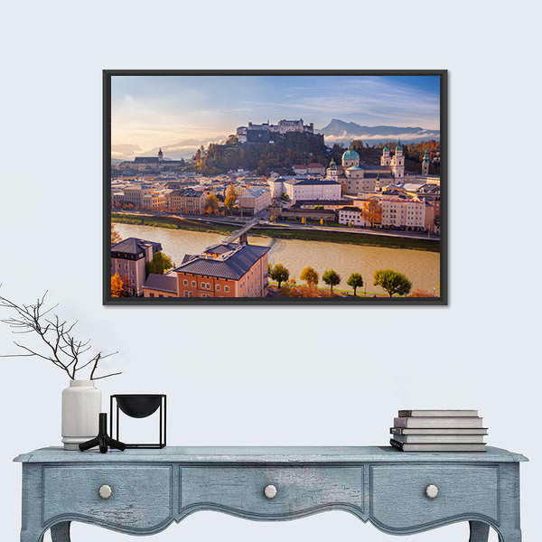 Salzburg Cityscape In Austria Canvas Wall Art