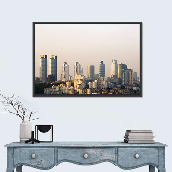 Zincirlikuyu Financial District In Istanbul Turkey Canvas Wall Art