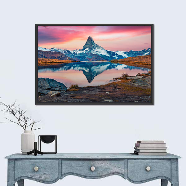 Stellisee Lake With Matterhorn Peak Canvas Wall Art